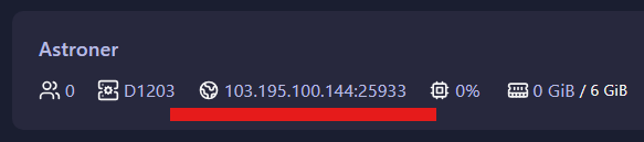 Copy Astroneer server IP from GGServers panel