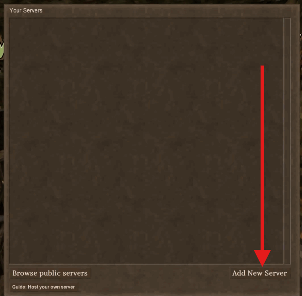 Add new server option