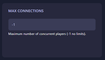 Max Connections Setting