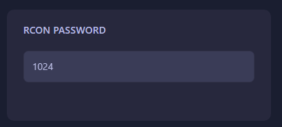 RCON Password Field