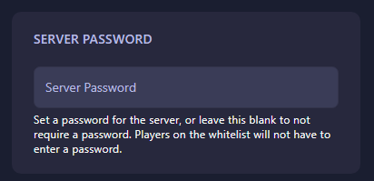 Server Password Field