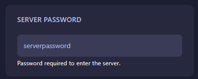 Server Password Field