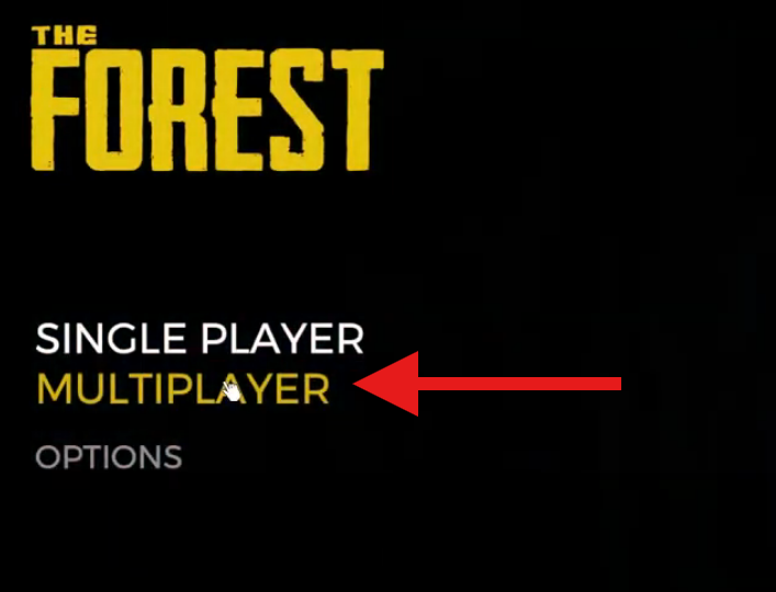 Multiplayer menu in The Forest
