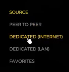 Dedicated Internet servers tab in The Forest