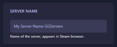 The Forest server name field in GGServers panel