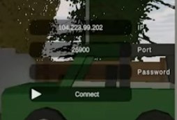 Enter IP, port, and password to connect to Unturned server