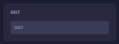 GSLT Setting