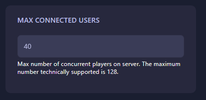 Max Connected Users Option