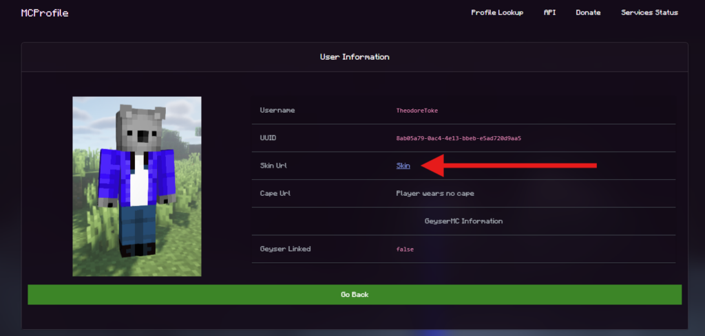 Exporting Minecraft Bedrock skin