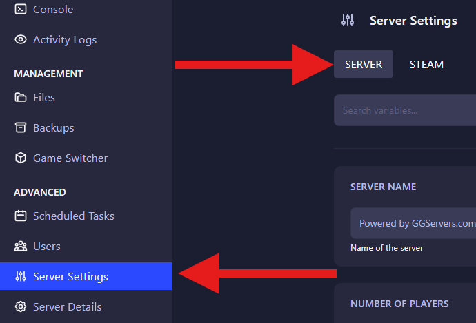 abiotic factor server settings tab