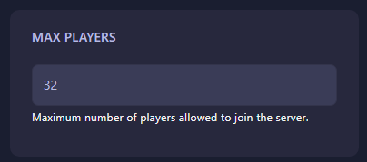 Max Players setting in the GGServers Arma Reforger server general settings