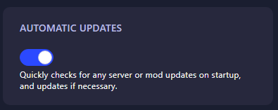 Automatic Updates toggle option inside the GGServers Arma Reforger server settings