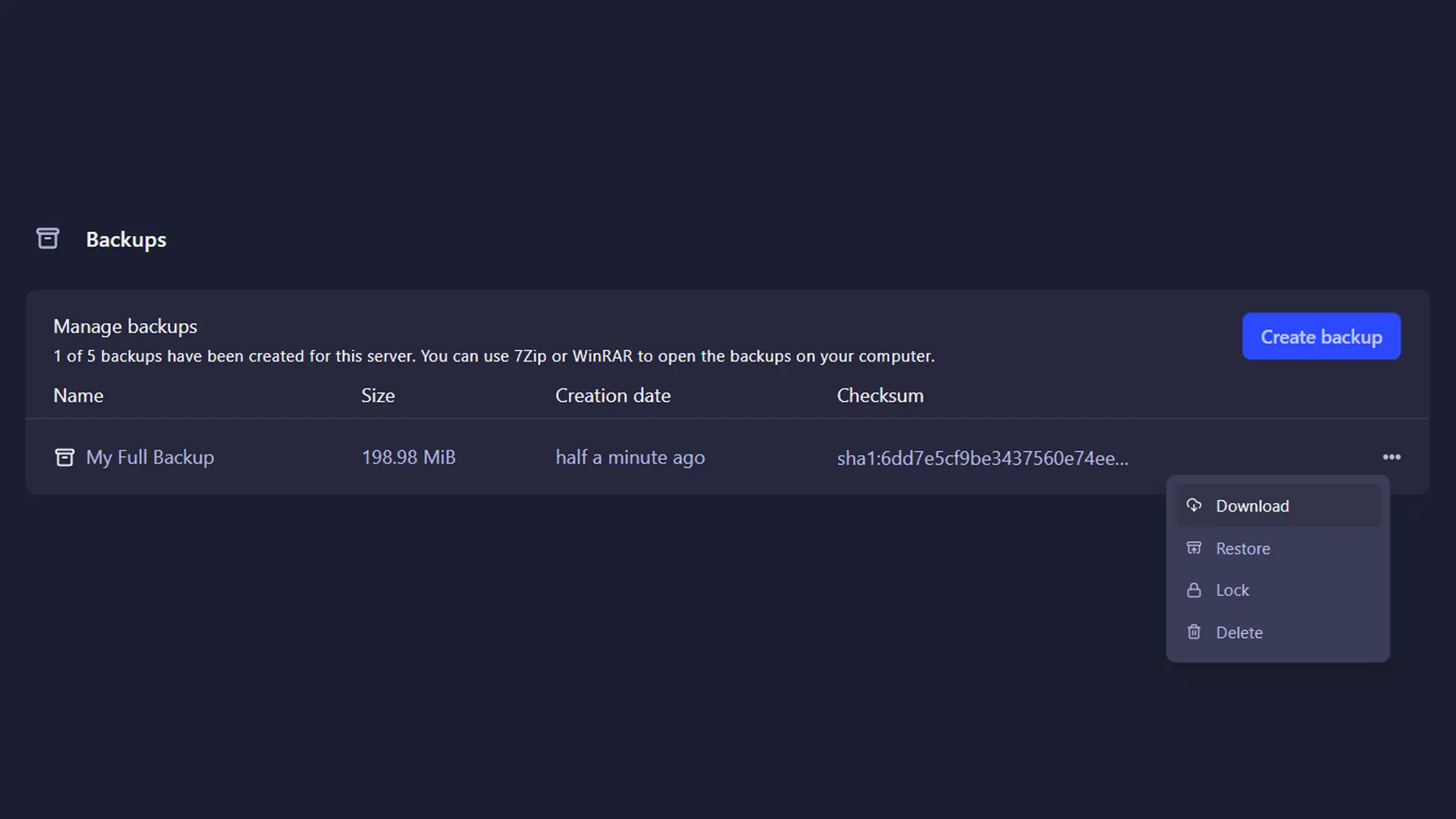 Easily make Full Server Backups
